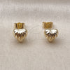 Arete Dormilona 02.163.0394 Oro Laminado, Diseño de Corazón y Hueco, Pulido, Tono Dorado