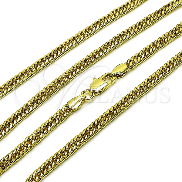Gargantilla Basica 03.213.0299.22 Oro Laminado, Pulido, Tono Dorado (04 MM Thickness, 22 Inches Length)