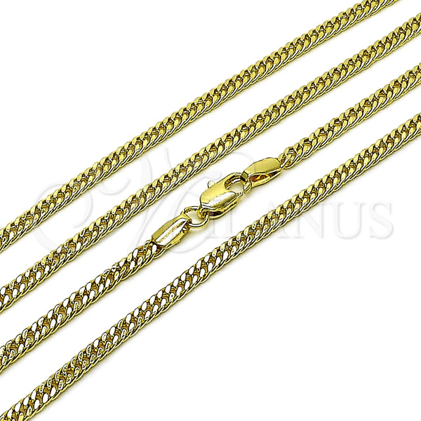 Gargantilla Basica 03.213.0297.22 Oro Laminado, Pulido, Tono Dorado (Grosor 02.8 MM, 22 Pulgadas de Largo)