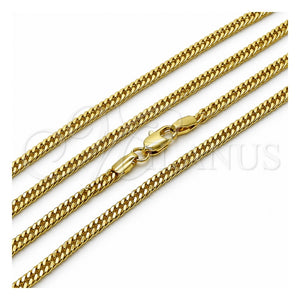 Gargantilla Basica 03.213.0297.22 Oro Laminado, Pulido, Tono Dorado (Grosor 02.8 MM, 22 Pulgadas de Largo)