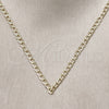 Gargantilla Basica 04.213.0357.22 Oro Laminado, Diseño de Cubana y Cubana Pave, Diamantado, Tono Dorado (Thickness, 22 Inches Length)