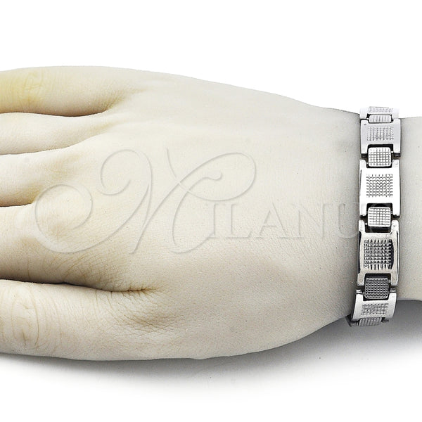 Pulsera Solida 03.114.0336.3.09 Acero Inoxidable, Pulido, Tono Plateado (12 MM Thickness, 9 Inches Length)