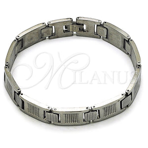 Pulsera Solida 03.114.0336.3.09 Acero Inoxidable, Pulido, Tono Plateado (12 MM Thickness, 9 Inches Length)