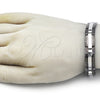 Pulsera Solida 03.114.0372.4.08 Acero Inoxidable, Diseño de Llave Griega, Pulido, Dos Tonos (12 MM Thickness, 8 Inches Length)