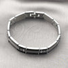 Pulsera Solida 03.114.0372.4.08 Acero Inoxidable, Diseño de Llave Griega, Pulido, Dos Tonos (12 MM Thickness, 8 Inches Length)