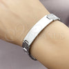 Pulsera Solida 03.114.0338.2.08 Acero Inoxidable, Diseño de Llave Griega, Pulido, Tono Plateado (13 MM Thickness, 8 Inches Length)