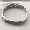 Pulsera Solida 03.114.0338.2.08 Acero Inoxidable, Diseño de Llave Griega, Pulido, Tono Plateado (13 MM Thickness, 8 Inches Length)