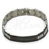 Pulsera Solida 03.114.0338.3.08 Acero Inoxidable, Diseño de Llave Griega, Pulido, Dos Tonos (13 MM Thickness, 8 Inches Length)