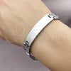 Pulsera Solida 03.114.0306.3.09 Acero Inoxidable, Pulido, Tono Plateado (12 MM Thickness, 9 Inches Length)