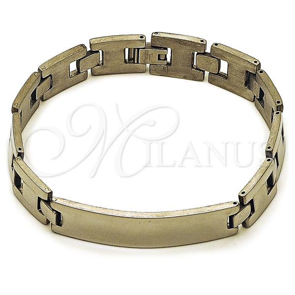 Pulsera Solida 03.114.0306.3.09 Acero Inoxidable, Pulido, Tono Plateado (12 MM Thickness, 9 Inches Length)