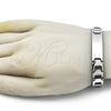 Pulsera Solida 03.114.0352.1.09 Acero Inoxidable, Pulido, Tono Plateado (12 MM Thickness, 9 Inches Length)