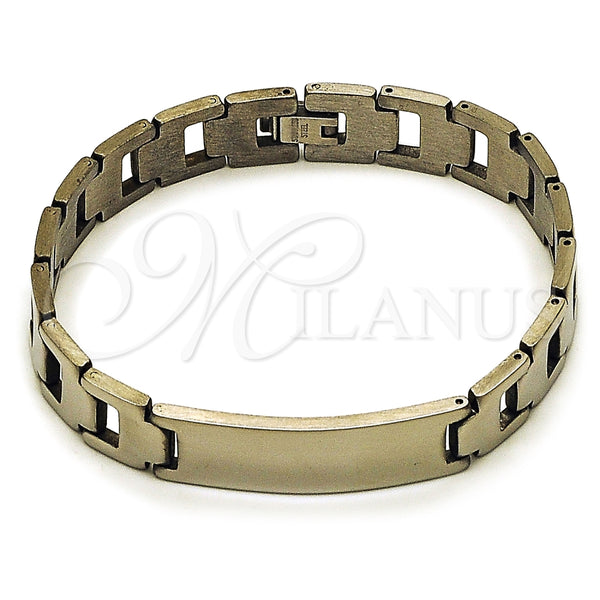 Pulsera Solida 03.114.0352.1.09 Acero Inoxidable, Pulido, Tono Plateado (12 MM Thickness, 9 Inches Length)