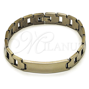 Pulsera Solida 03.114.0352.1.09 Acero Inoxidable, Pulido, Tono Plateado (12 MM Thickness, 9 Inches Length)