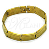 Pulsera Solida 03.114.0371.2.09 Acero Inoxidable, Pulido, Tono Dorado (14 MM Thickness, 9 Inches Length)