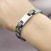 Pulsera Solida 03.114.0415.09 Acero Inoxidable, Pulido, Tono Plateado (12 MM Thickness, 9 Inches Length)