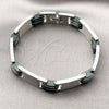 Pulsera Solida 03.114.0415.09 Acero Inoxidable, Pulido, Tono Plateado (12 MM Thickness, 9 Inches Length)