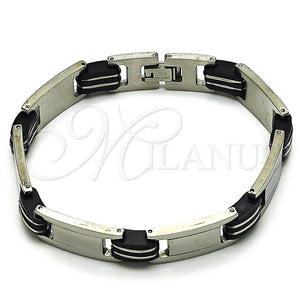 Pulsera Solida 03.114.0415.09 Acero Inoxidable, Pulido, Tono Plateado (12 MM Thickness, 9 Inches Length)