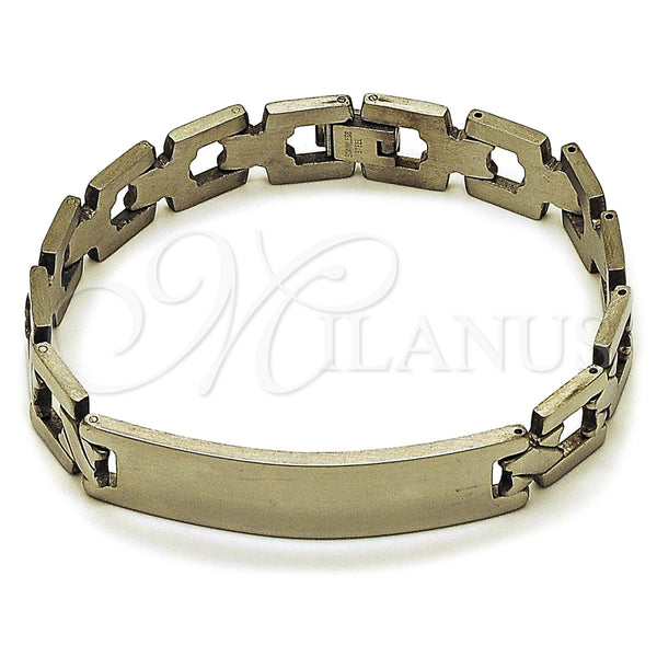 Pulsera Solida 03.114.0373.2.08 Acero Inoxidable, Pulido, Tono Plateado (12 MM Thickness, 8 Inches Length)