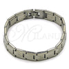 Pulsera Solida 03.114.0416.08 Acero Inoxidable, Diseño de Flecha, Pulido, Tono Plateado (13 MM Thickness, 8 Inches Length)