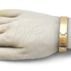 Pulsera Solida 03.114.0385.4.08 Acero Inoxidable, Diseño de Cruz, Pulido, Tono Dorado (Thickness, 9 Inches Length)
