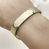 Pulsera Solida 03.114.0385.4.08 Acero Inoxidable, Diseño de Cruz, Pulido, Tono Dorado (Thickness, 9 Inches Length)