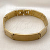 Pulsera Solida 03.114.0385.4.08 Acero Inoxidable, Diseño de Cruz, Pulido, Tono Dorado (Thickness, 9 Inches Length)