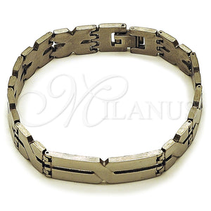 Pulsera Solida 03.114.0283.3.08 Acero Inoxidable, Pulido, Tono Plateado (12 MM Thickness, 8 Inches Length)