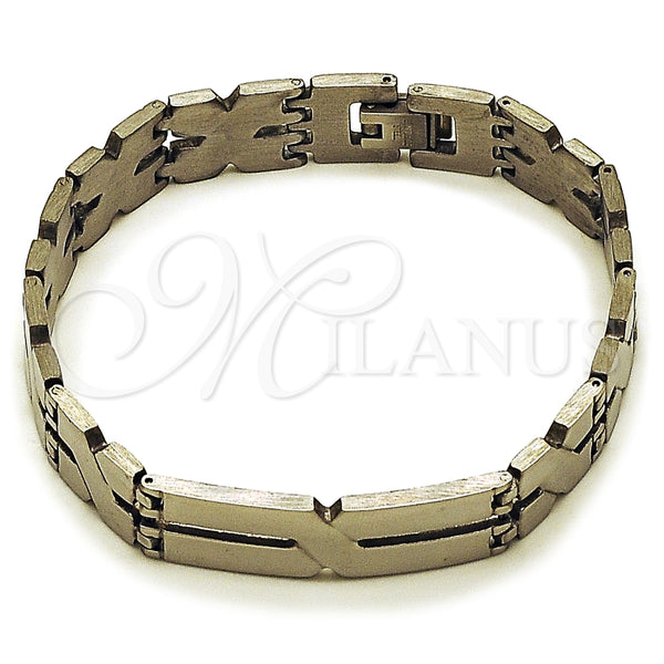 Pulsera Solida 03.114.0283.3.08 Acero Inoxidable, Pulido, Tono Plateado (12 MM Thickness, 8 Inches Length)