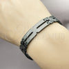 Pulsera Solida 03.114.0283.4.08 Acero Inoxidable, Diseño de Llave Griega, Pulido, Dos Tonos (12 MM Thickness, 8 Inches Length)