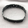 Pulsera Solida 03.114.0283.4.08 Acero Inoxidable, Diseño de Llave Griega, Pulido, Dos Tonos (12 MM Thickness, 8 Inches Length)