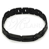 Pulsera Solida 03.114.0283.4.08 Acero Inoxidable, Diseño de Llave Griega, Pulido, Dos Tonos (12 MM Thickness, 8 Inches Length)
