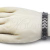 Pulsera Solida 03.114.0307.2.08 Acero Inoxidable, Diseño de Llave Griega, Pulido, Rodinado Negro (Thickness, 8 Inches Length)