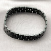 Pulsera Solida 03.114.0307.2.08 Acero Inoxidable, Diseño de Llave Griega, Pulido, Rodinado Negro (Thickness, 8 Inches Length)