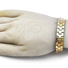 Pulsera Solida 03.114.0307.3.08 Acero Inoxidable, Pulido, Tono Dorado (Thickness, 8 Inches Length)