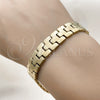 Pulsera Solida 03.114.0307.3.08 Acero Inoxidable, Pulido, Tono Dorado (Thickness, 8 Inches Length)