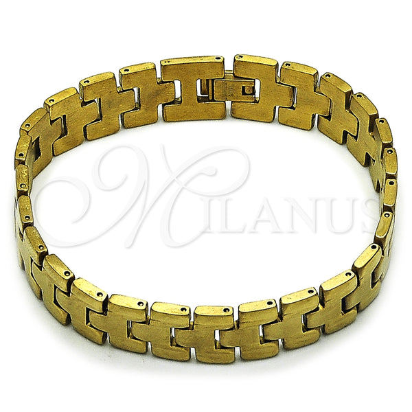Pulsera Solida 03.114.0307.3.08 Acero Inoxidable, Pulido, Tono Dorado (Thickness, 8 Inches Length)