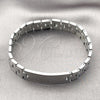 Pulsera Solida 03.114.0307.4.08 Acero Inoxidable, Pulido, Tono Plateado (Thickness, 8 Inches Length)