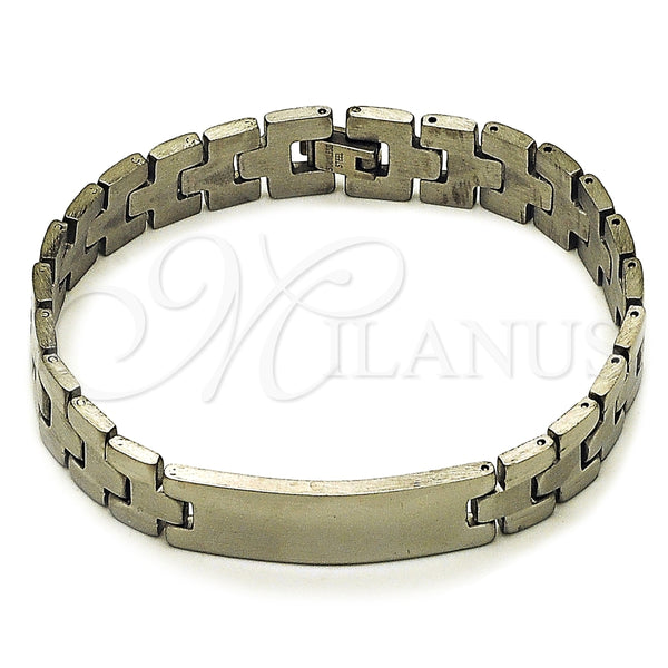 Pulsera Solida 03.114.0307.4.08 Acero Inoxidable, Pulido, Tono Plateado (Thickness, 8 Inches Length)