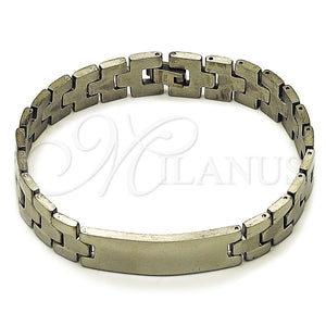 Pulsera Solida 03.114.0307.4.08 Acero Inoxidable, Pulido, Tono Plateado (Thickness, 8 Inches Length)