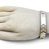 Pulsera Solida 03.114.0307.5.08 Acero Inoxidable, Pulido, Dos Tonos (Thickness, 8 Inches Length)
