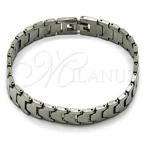 Pulsera Solida 03.114.0380.3.08 Acero Inoxidable, Pulido, Tono Plateado (12 MM Thickness, 8 Inches Length)