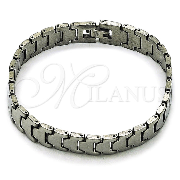 Pulsera Solida 03.114.0380.3.08 Acero Inoxidable, Pulido, Tono Plateado (12 MM Thickness, 8 Inches Length)
