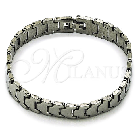 Pulsera Solida 03.114.0380.3.08 Acero Inoxidable, Pulido, Tono Plateado (12 MM Thickness, 8 Inches Length)