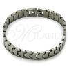 Pulsera Solida 03.114.0380.3.08 Acero Inoxidable, Pulido, Tono Plateado (12 MM Thickness, 8 Inches Length)
