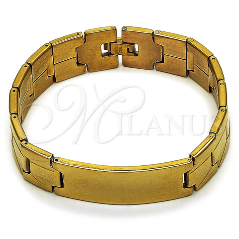 Pulsera Solida 5.244.001.4.08 Acero Inoxidable, Pulido, Tono Dorado (16 MM Thickness, 8 Inches Length)