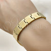 Pulsera Solida 03.114.0295.1.08 Acero Inoxidable, Pulido, Tono Dorado (14 MM Thickness, 8 Inches Length)