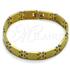 Pulsera Solida 03.114.0265.2.08 Acero Inoxidable, Pulido, Tono Dorado (12 MM Thickness, 8 Inches Length)