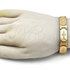 Pulsera Solida 5.246.010.2.09 Acero Inoxidable, Diseño de Cruz, Pulido, Tono Dorado (13 MM Thickness, 9 Inches Length)