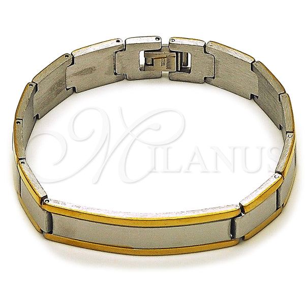 Pulsera Solida 03.114.0368.3.08 Acero Inoxidable, Pulido, Dos Tonos (12 MM Thickness, 8 Inches Length)