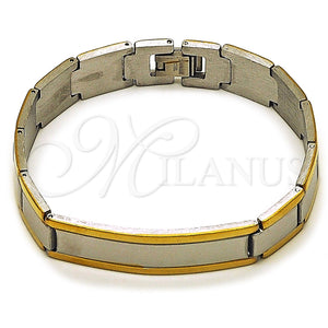 Pulsera Solida 03.114.0368.3.08 Acero Inoxidable, Pulido, Dos Tonos (12 MM Thickness, 8 Inches Length)